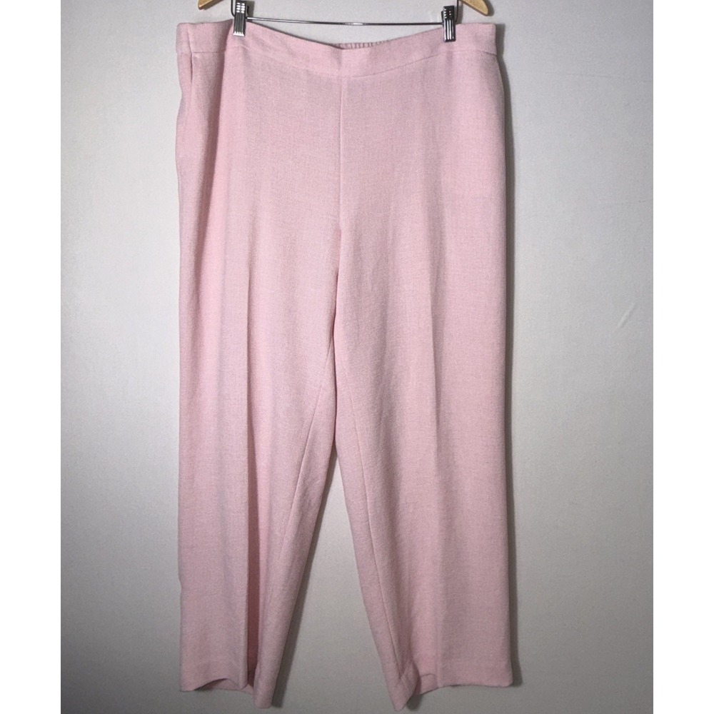 Kasper Womens Size 2X Pull On Dress Pants‎ Pink Elastic Back Interview Outfit